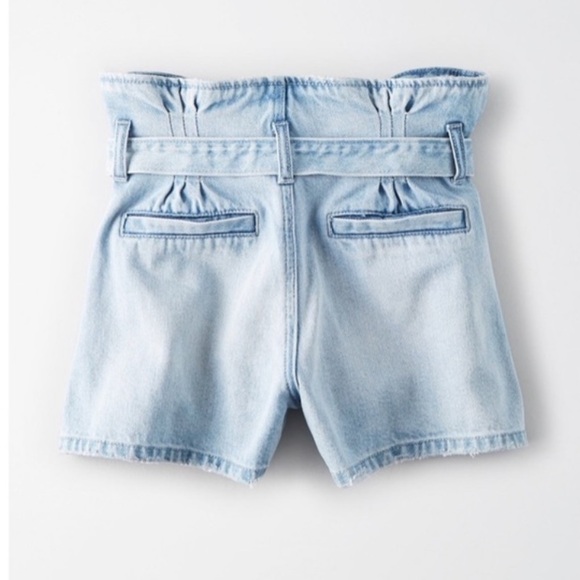 AEO mom short 100% cotton paperbag denim shorts light wash high rise size 6 - Picture 5 of 12